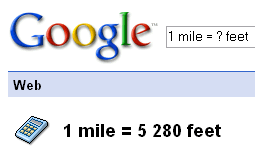 Google Unit Conversions