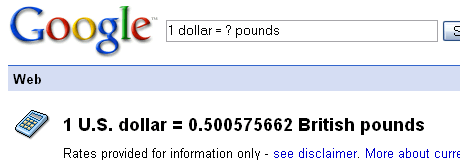 Google Currency Conversions