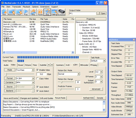 MediaCoder Interface